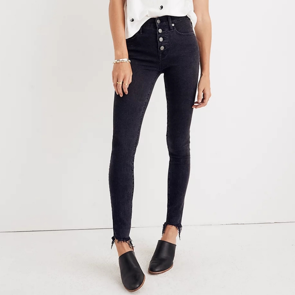 Madewell High-Rise Skinny Fray Berkeley Black NWT